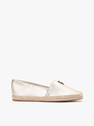 Espadrilles en cuir métallisé TH Monogram