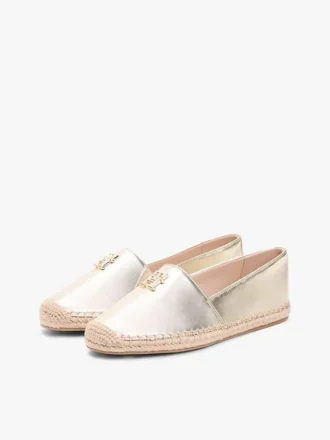 Espadrilles en cuir métallisé TH Monogram