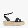Espadrilles à plateforme en cuir avec lanières torsadées