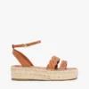 Espadrilles à plateforme en cuir avec lanières torsadées Espadrilles à plateforme en cuir avec lanières torsadées