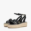 Espadrilles à plateforme en cuir avec lanières torsadées