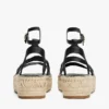 Espadrilles à plateforme en cuir avec lanières torsadées