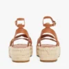 Espadrilles à plateforme en cuir avec lanières torsadées Espadrilles à plateforme en cuir avec lanières torsadées
