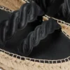 Espadrilles à plateforme en cuir avec lanières torsadées