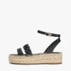 Espadrilles à plateforme en cuir avec lanières torsadées