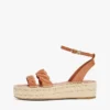 Espadrilles à plateforme en cuir avec lanières torsadées Espadrilles à plateforme en cuir avec lanières torsadées