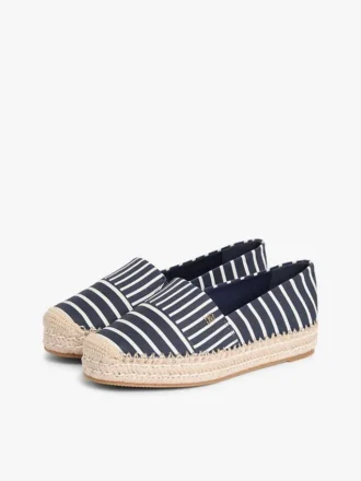 Espadrilles à plateforme en toile rayée