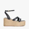 Espadrilles à semelle compensée et lanières en cuir Espadrilles à semelle compensée et lanières en cuir