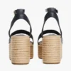Espadrilles à semelle compensée et lanières en cuir Espadrilles à semelle compensée et lanières en cuir