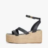 Espadrilles à semelle compensée et lanières en cuir Espadrilles à semelle compensée et lanières en cuir