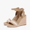 Espadrilles à talon compensé en denim avec logo en sangle Espadrilles à talon compensé en denim avec logo en sangle
