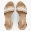 Espadrilles à talon compensé en denim avec logo en sangle Espadrilles à talon compensé en denim avec logo en sangle