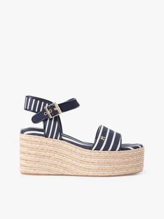 Espadrilles à talon compensé à rayures bretonnes Espadrilles à talon compensé à rayures bretonnes