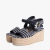 Espadrilles à talon compensé à rayures bretonnes Espadrilles à talon compensé à rayures bretonnes