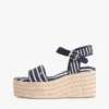 Espadrilles à talon compensé à rayures bretonnes Espadrilles à talon compensé à rayures bretonnes