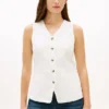 Gilet ajusté en mélange de lin Gilet ajusté en mélange de lin