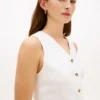 Gilet ajusté en mélange de lin Gilet ajusté en mélange de lin