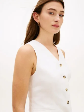 Gilet ajusté en mélange de lin