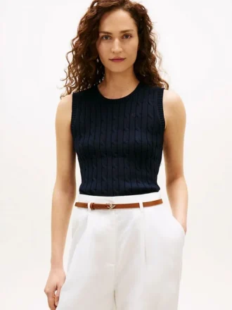 Gilet en maille torsadée