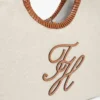 Grand sac fourre-tout en lin avec monogramme Grand sac fourre-tout en lin avec monogramme