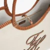 Grand sac fourre-tout en lin avec monogramme Grand sac fourre-tout en lin avec monogramme
