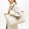 Grand sac fourre-tout en lin avec monogramme Grand sac fourre-tout en lin avec monogramme