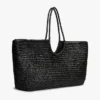 Grand sac fourre-tout en raphia avec monogramme en lettres cursives Grand sac fourre-tout en raphia avec monogramme en lettres cursives