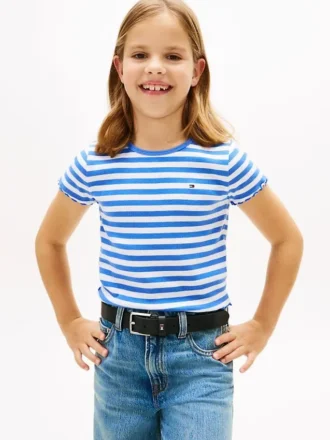 Haut côtelé à bords festonnés pour enfants