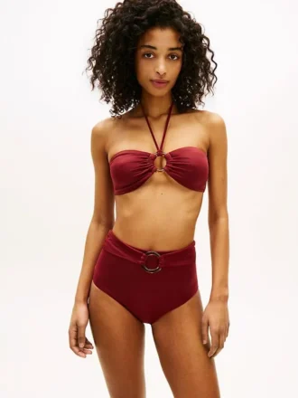 Haut de bikini bandeau à anneaux