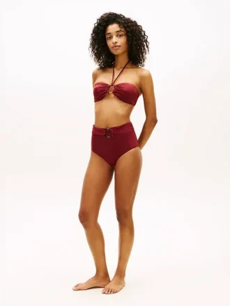 Haut de bikini bandeau à anneaux