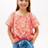 Haut à manches bouffantes et imprimé tropical pour enfant Haut à manches bouffantes et imprimé tropical pour enfant
