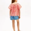 Haut à manches bouffantes et imprimé tropical pour enfant Haut à manches bouffantes et imprimé tropical pour enfant