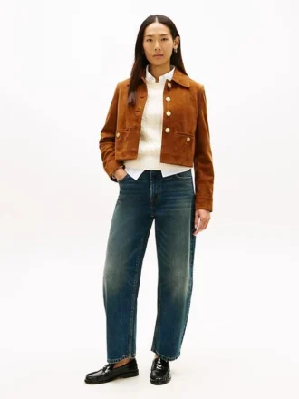 Jean droit taille haute extensible