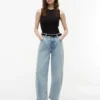 Jean droit taille haute extensible Jean droit taille haute extensible