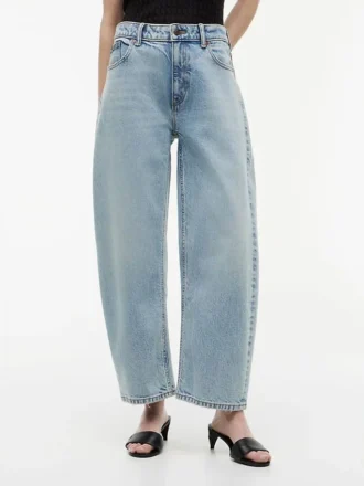 Jean droit taille haute extensible