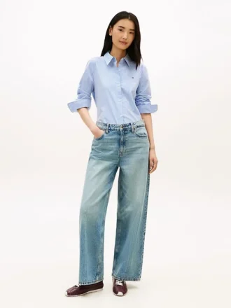 Jean taille haute à jambes larges