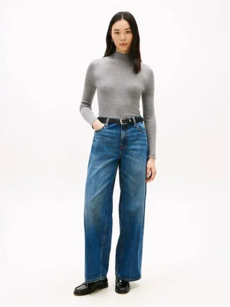 Jean taille haute à jambes larges