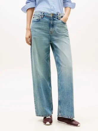 Jean taille haute à jambes larges