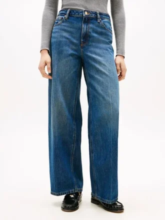 Jean taille haute à jambes larges