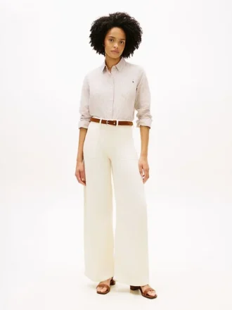 Jean utilitaire taille haute à jambes larges et extensible