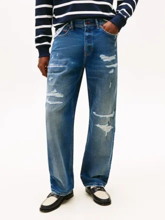 Jeans ample délavés