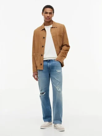 Jeans ample délavés