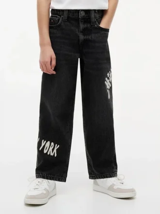 Jeans baggy imprimé graffiti Hilfiger pour enfant