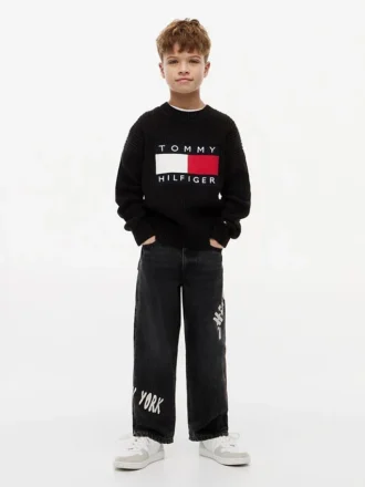 Jeans baggy imprimé graffiti Hilfiger pour enfant