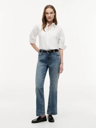 Jeans bootcut stretch à taille mi-haute
