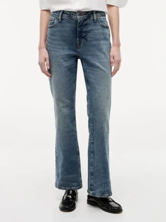 Jeans bootcut stretch à taille mi-haute
