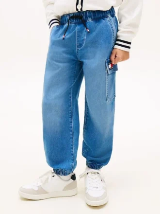Jeans cargo stretch décontractés pour enfants