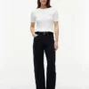 Jeans droit ample à taille mi-haute en denim selvedge Jeans droit ample à taille mi-haute en denim selvedge