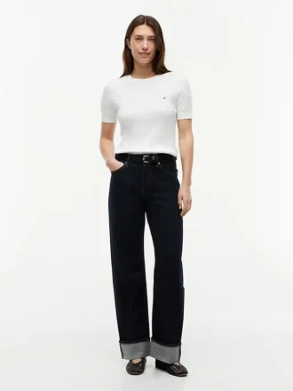 Jeans droit ample à taille mi-haute en denim selvedge Jeans droit ample à taille mi-haute en denim selvedge
