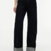 Jeans droit ample à taille mi-haute en denim selvedge Jeans droit ample à taille mi-haute en denim selvedge